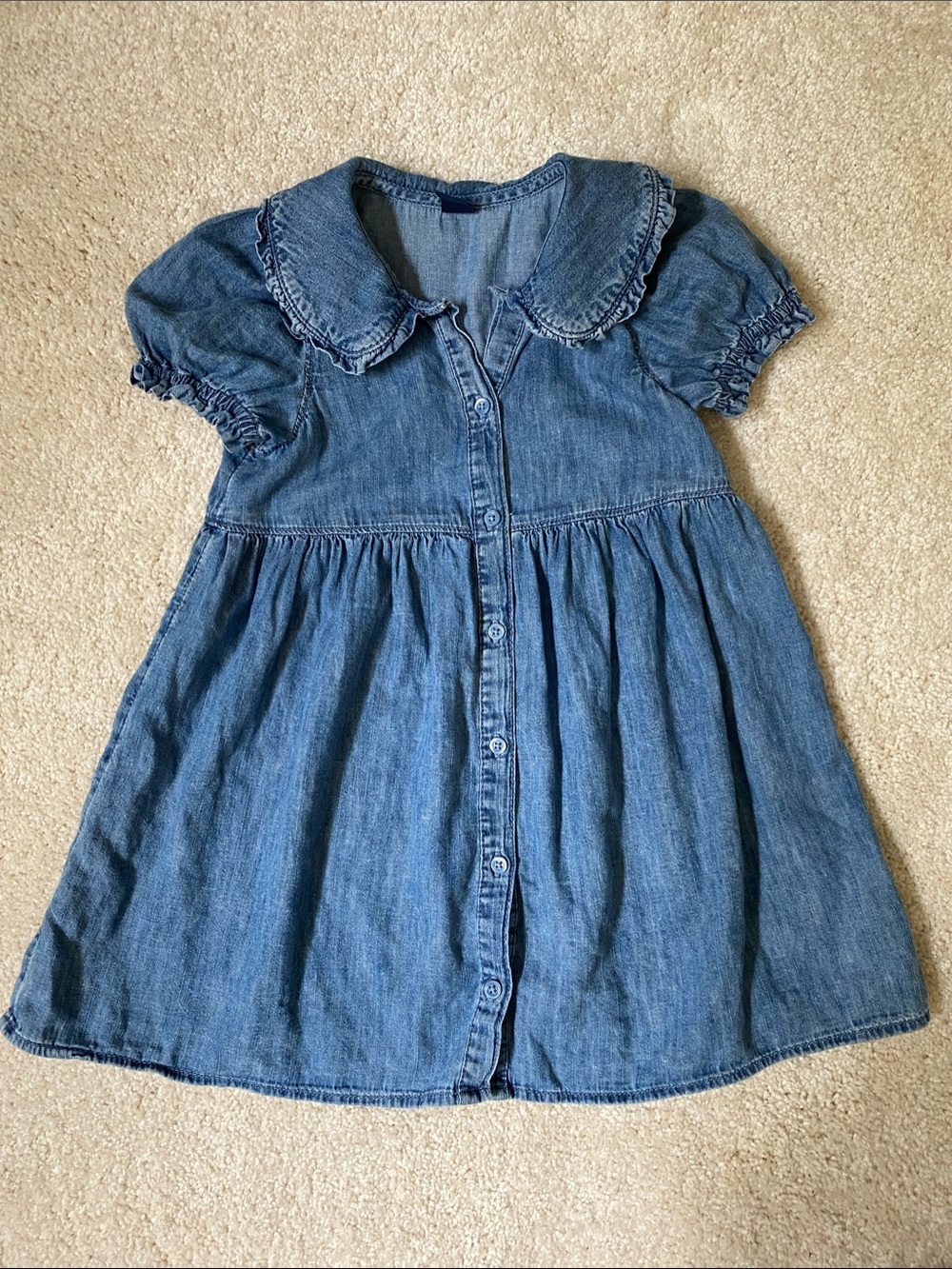 GAP Blue cotton chambray Denim Button-Front Casual Dress size 4T